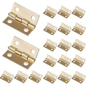 Lot de 20 petites charni&egrave;res pliables en bronze antique pour bo&icirc;te &agrave; bijoux en bois, 37 x 25 mm, dor&eacute; - Neuf