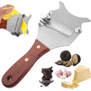 Mevronisshop-Coupe Fromage Coupe Comprim&eacute; Trancheur Manuel &Agrave; Fromage Acier Inoxydable Lame Tranchante Ustensile De Cuisine De Haute Qualit&eacute; R&eacute;glables En &Eacute;paisseur Pour Champignons Concombres Carottes - Neuf