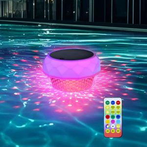 ASFASFq-clairage de piscine solaire, accessoire de piscine, lumière LED RVB à intensité variable, avec télécommande, accessoires pour jacuzzi, étanchéité IP68, décoration, cadeaux d'été - Neuf