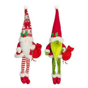 No&euml;l Sans Visage Aux Cheveux Vert Monstre Vieil Homme Ornements De D&eacute;coration De No&euml;l Cadeau - Pack De 2 - Neuf