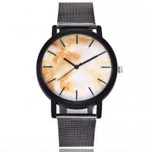 Montre-Bracelet Unisexe Vansvar A Quartz Avec Cadran Marbre Et Bracelet En Maille D'alliage (V237-3) - Neuf