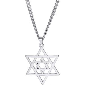 Kal-Collier Étoile De David En Acier Inoxydable Pour Hommes Femmes Pendentif Étoile De David Collier Israël Magen Pendentif Étoile Menorah Juive - Neuf