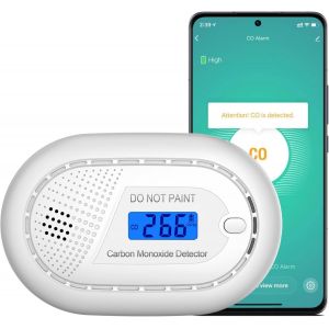 Smart Connect Détecteur de Monoxyde de Carbone Connecté - Batterie de 10 Ans - Detecteur Monoxyde Carbone WiFi avec Tuya & Smartlife App - Neuf