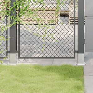 Bases de poteau carrées 12 pcs argent 91x91 mm acier galvanisé - Neuf