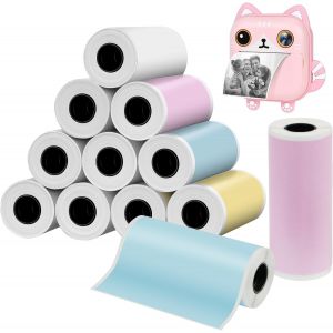Lot de 12 Rouleaux de Papier Thermique d'impression Instantanées pour Appareil Photo Enfant,5,7 cmx5 m par Rouleau-Multicolore - Neuf