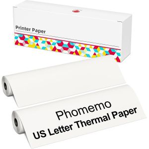 Papier pour imprimante thermique Papier format lettre US, 216 mm x 6,5 m (8,5"" x 256""), compatible avec l'imprimante portable A4 M832/M833/M834/M35/M36, pour voyage, maison, photo, facture - Neuf