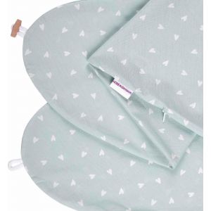 Kalanka-Housse De Coussin D`Allaitement Pour Oreiller D`Allaitement 190cm En Différentes Couleurs Et Dessins De (Coeurs Vert Pastel) - Neuf