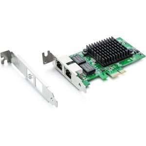 Carte Réseau Gigabit Pcie Pour Intel E1g42et - 82576 Chip, Dual Rj45 Ports, 1gbit Pci Express Ethernet Lan Card, 10/100/1000mbps Nic Pour Windows Server, Win8, 10, Xp, Linux - Neuf