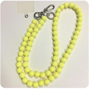 Kal-Chaîne De Téléphone Portable Avec Perles À Suspendre - Chaîne Universelle Pour Téléphone Portable Avec 1 Insert Blanc - Accessoire De Charme - Bandoulière De Rechange Pour N'importe Quelle - Neuf