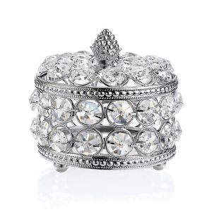 Cristal Miroir Boîte Bijoux Bibelot Organisateur Boîte Home Decor Bague Boucles D'oreilles Collier Support De Rangement - Neuf