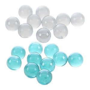20 Pcs Billes 16mm Verre Billes Knicker Boules de Verre D&eacute;coration Couleur P&eacute;pites Jouet Bleu et par - Neuf