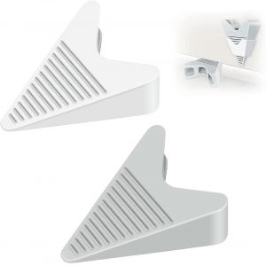 Butoir de porte en caoutchouc, protection murale, lot de 2 avec crochets de fixation - Neuf