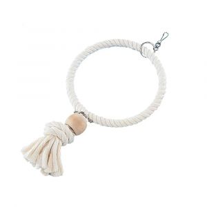 Jouet Pour Oiseaux Anneau En Coton Avec Bloc En Bois Nobby Pet - Neuf