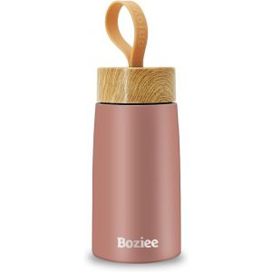 Petite Bouteille Isotherme, 250 Ml, Pour Boissons Chaudes Et Froides, Sans Bpa, En Acier Inoxydable, Pour L'extérieur, Le Quotidien, Marron Et Rose - Neuf