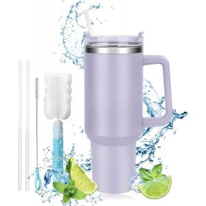 Eryi-Mug Isotherme,Mug Isotherme Sans Bpa,Mug Isotherme 1200ml,Double Isolée Tasse Isotherme Pour Cafe,Tasse Cafe Voyage ,Mug Voyage Avec Paille,Tasse Voyage Haute Capacité,Double Isolée Tasse Isothe - Neuf
