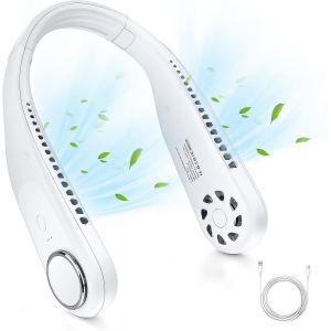 &Eacute;ventail de cou - Rechargeable sans feuilles (blanc) - Neuf