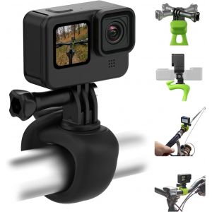 Sangle de Montage pour Caméra 360 Bande Flexible pour Guidon de Vélo Moto Tube Barre Rouleau Bâton Pôle Ski Accessoires pour GoPro Max Hero 12 11 10 9 Insta360 X3 DJI Action 3 4 Osmo Pocket - Neuf