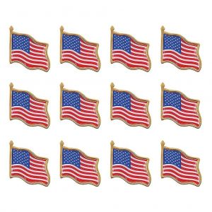 12 Pcs Revers Pin &Eacute;tats-Unis Badge Tack Badge Pin Drapeau Am&eacute;ricain Breastpin Usa Flag Brooch-Yuyu - Neuf