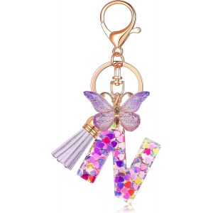 Kal-N Porte-Cl&eacute;s En Forme De Lettre De L'alphabet Pour Fille, Pendentif Personnalis&eacute; Avec Initiales, Cadeau Pour Femme, Porte-Cl&eacute;s M - Neuf