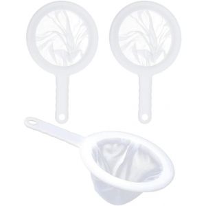 Lbgwp60-3pcs Passoire À Mailles Fines Passoire En Nylon Avec Poignée 100/200/400 Mesh Passoire À Entonnoir Passoire De Cuisine Réutilisable Pour Filtrer Le Lait, Le Jus De Fruits, Le Bon Vin Et Le Ca - Neuf