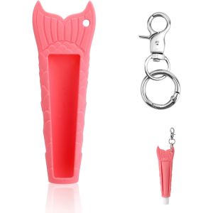 KAL-Porte-Clés Pour Baume À Lèvres, Étui De Protection Portable En Silicone Avec Porte-Clés Compatible Avec Summer Fridays Brown Sugar - Neuf