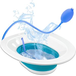 Bain De Siege Pour Hemorroides, Soins Postpartum, Soulagement Perineal, Kit Collapsible, Siege Large, Bol Profond, Utilisable Avec Sels De Bain - Neuf