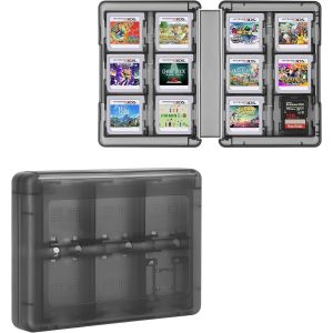 Kal-Boite Rangement Cartes De Jeux Compatible Avec Nintendo 3ds - Étui Cartouches Jeu Vidéo Avec 28 Compartiments - Noir - Neuf