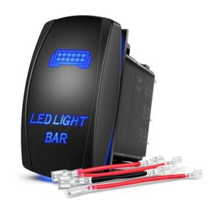 Interrupteur à bascule Rock Lights, barre lumineuse LED 5 broches, laser marche/arrêt, lumière LED 20 A/12 V, 10 A/24 V, jeu de fils de démarrage pour Jeep, bateau, camion - Neuf