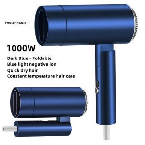 Sèche-cheveux pliable EU/US/UK,1800W,haute puissance,prise EU/US/UK,capot d'alimentation en Air et buse,marteau,modèle 2024 -Bleu-1000W - Neuf