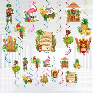 ChicSlick-Lot De 40 D&eacute;corations &Agrave; Suspendre Pour F&ecirc;te D'&Eacute;t&eacute; Hawa&iuml;enne - Hawai Tropical Luau - D&eacute;corations De Plafond En Aluminium - Flamant Rose - Plage D'&Eacute;t&eacute; - Aloha - Piscine - Jardin[X695] - Neuf