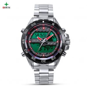 Montre De Sport Analogique Numerique A Led Pour Homme, Etanche Jusqu'a 30 M, A Quartz, Rouge - Neuf