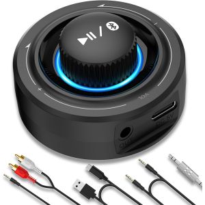 5,3 Adaptateur Bluetooth,Récepteur Sans Fil Aux/Rca Avec 3,5mm Jack,Faible Latence,Transmission Hd,Dual Connexion,Taille Mini Pour Système Audio Domestique,Stéréo,Casque Filaire,Audio Voiture - Neuf