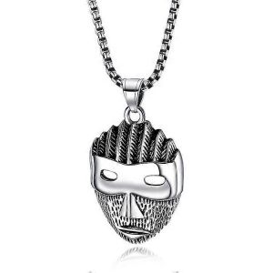 Européen Et Américain Personnalisé Tête De Mort Pendentif Homme S Titane Acier Collier Vintage Punk Style Hip Hop Cross-Border Vendu Bijoux - Neuf