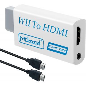 ChenQuanSarl-Wii Hdmi Adaptateur Avec 1,5M Câble 1080P,Convertisseur De Signal Vidéo Audio 1080P Full Hd Avec Audio Stéréo 3,5 Mm Pour Console Wii,Moniteur Hdmi,Télévision Projecteur Vidéo - Neuf