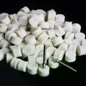 100Pcs Feutre de Laine Polissage Tampon de Polissage 13mm + 2 Tige Pour Meule - Neuf