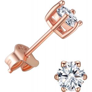 Senior-Boucles D'oreilles Femme Argent 925 Clous D'oreilles Pierre Zirconium[L2264] - Neuf