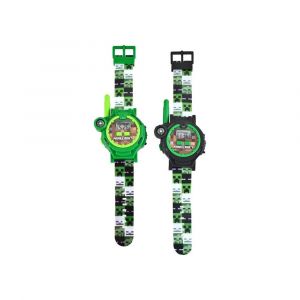 Montre digitale 2-en-1 KIDS LICENSING Minecraft - Walkie-talkie 100 m, vert pixelis&eacute; - Neuf