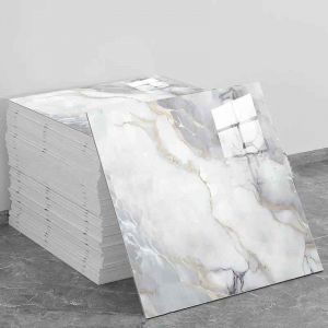 Autocollants muraux de carreaux d'imitation de fond en aluminium,papier peint auto-adhésif en mousse à motif de marbre résistant à l'humidité,décor de cuisine et de salle de bains - Neuf