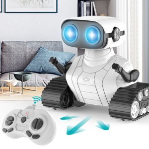 Jouets robots, robots rechargeables pour enfants pour filles et garçons, jouet télécommandé avec yeux LED et musique, pour enfants de 3 ans et plus - BLANC¿ - Neuf