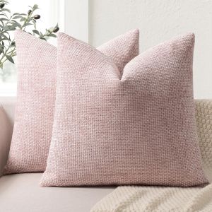 CAUC-Lot de 2 Housse Coussin de canap&eacute; 40x40 en Chenille Housse de Coussin Douces Cecoration de Maison Coussin Canape D&eacute;coratives de Luxe pour Canap&eacute;,lit et Salon - Neuf