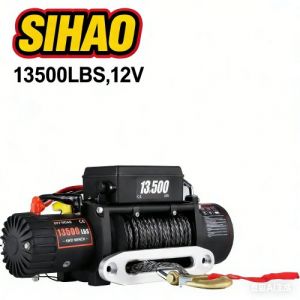 Treuil &eacute;lectrique - 13500 LBS, 12V - Treuil pour voiture, camion, remorque et v&eacute;hicule tout-terrain avec corde synth&eacute;tique-Garantie 1 an-T&eacute;l&eacute;commande &agrave; distance/manuelle haute pr&eacute;cision - Neuf