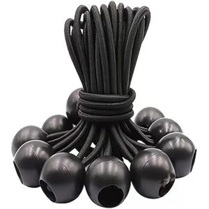 Checarzhn--No1-Lot De 15 Tendeurs Élastiques Avec Boules, Sangles Élastiques Extensibles, Robustes Et Réglables Pour Bâche De Camping, Bâche, Mâts De Drapeau Et Autres Articles Ménagers - Neuf