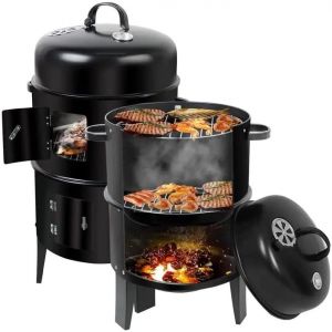 CHECARZHN--NO1-Barbecue À Charbon 3 En 1 Avec Thermomètre Pour Terrasse, Camping, Extérieur - Neuf