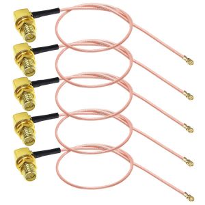 Câble coaxial RP-SMA vers U.FL UFL IPX MHF1 vers RP SMA Câble coaxial femelle à faible perte à angle droit pour routeur Wifi Câble d'antenne d'extension Mini PCI 12 pouces (30 cm) Pack de 5 - Neuf