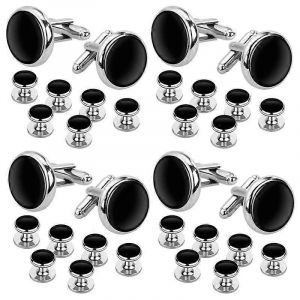 Arelene Boutons De Manchette Et Clous D'oreilles Pour Chemises D'affaires Mariage 8 Boutons De Manchette Et 24 Clous D'oreilles - Neuf