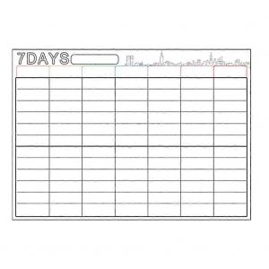 Tableau blanc magnetique effaçable a sec pour refrigerateur et cuisine - 7 jours de planification hebdomadaire - Blanc - Neuf