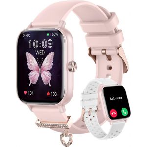 Montre Connect&eacute;e Femme Appel Bluetooth Smartwatch Pour Android Ios Montre Connect&eacute;e Tendance Podometre Calories Sommeil Cardiofrequencem&egrave;tre Cycle Menstruel 100+ Modes Sportifs Rose - Neuf