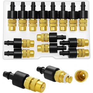 15 Pi&egrave;ces Buse D'atomisation en Cuivre, Buse de Pulv&eacute;risation en Laiton, Buse D'atomisation R&eacute;glable, Arroseurs D'atomisation pour l'irrigation D'arrosage de Jardin - Neuf