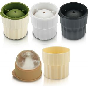 Kalanka-Moule &Agrave; Gla&ccedil;ons Set De 4, 5.3cm Moule A Glacon Rond, Moule Glacon Boule, Easy Release, M&eacute;lange De Couleurs - Neuf