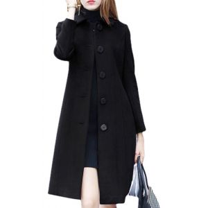 Manteau En Laine Fine Mi-Long Pour Femme - Neuf